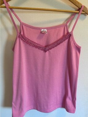 Y2K Pink Lace Trim 2000’s Cami Tank